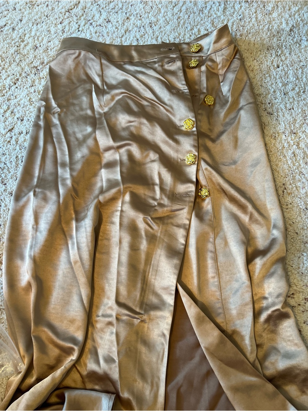 Vintage Victorian Style Satin Maxi Skirt Draped Women’s Skirt - Picture 3 of 7